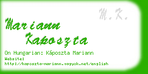 mariann kaposzta business card